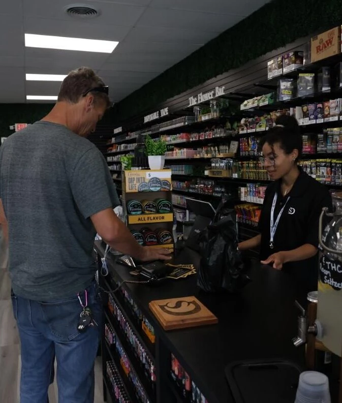 Interior of Smokers Destiny Store showcasing Kava and Kratom products, highlighting a smoke shop franchise opportunities.